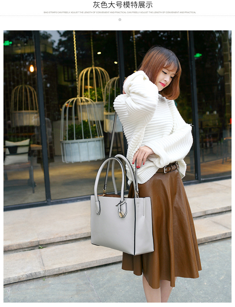 The New Litchi Pattern Packet Western Style Fashion Trend Portable Shoulder Messenger Bag Handbags