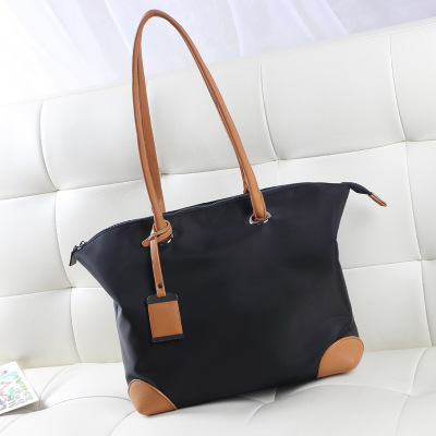 The New Lady Bags Simple Fashion Oxford Cloth Tote Shoulder Handbag Hit color Lady bags