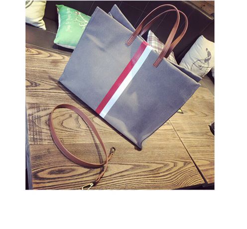 The New Lady Bags Big Bag Retro Simple Canvas Stripes Shoulder Handbag