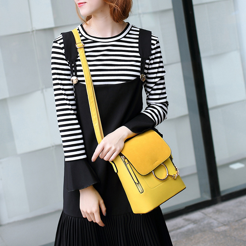 Ms Trend Leisure Shoulder Messenger bag Wild Backpack Fashion Multifunction College Wind School bag Handbags