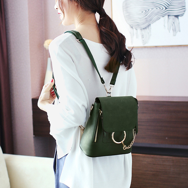 Ms Trend Leisure Shoulder Messenger bag Wild Backpack Fashion Multifunction College Wind School bag Handbags