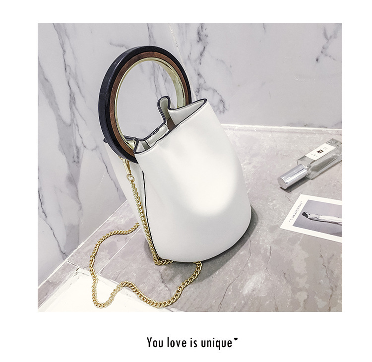 Ms fashion The New Hand bag metal Rings Bucket bag handbag