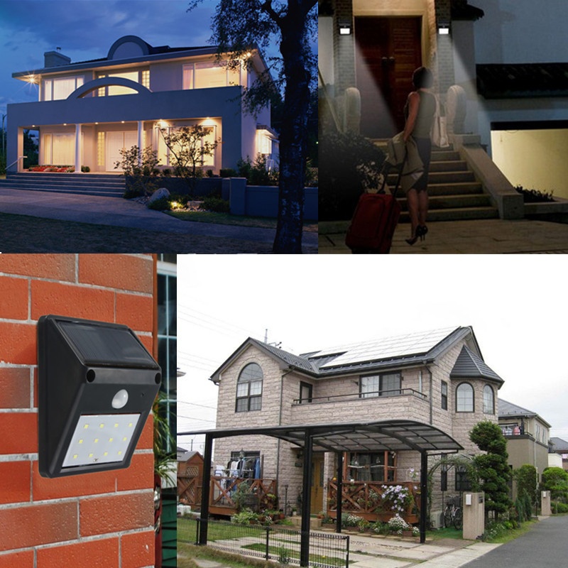 20LED Solar Powered Motion Sensor Light Garden Fence Patio Security Wall Light Lamp Night Light