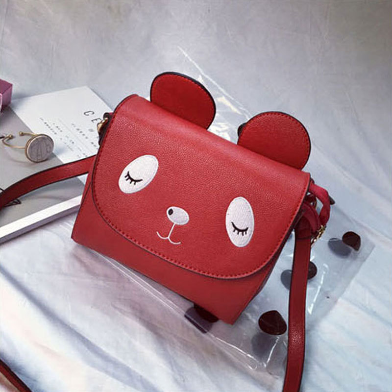 Small Fresh Lady Bags Handbag Cat Ears Small Square Package Simple Lovely Shoulder Messenger Bag