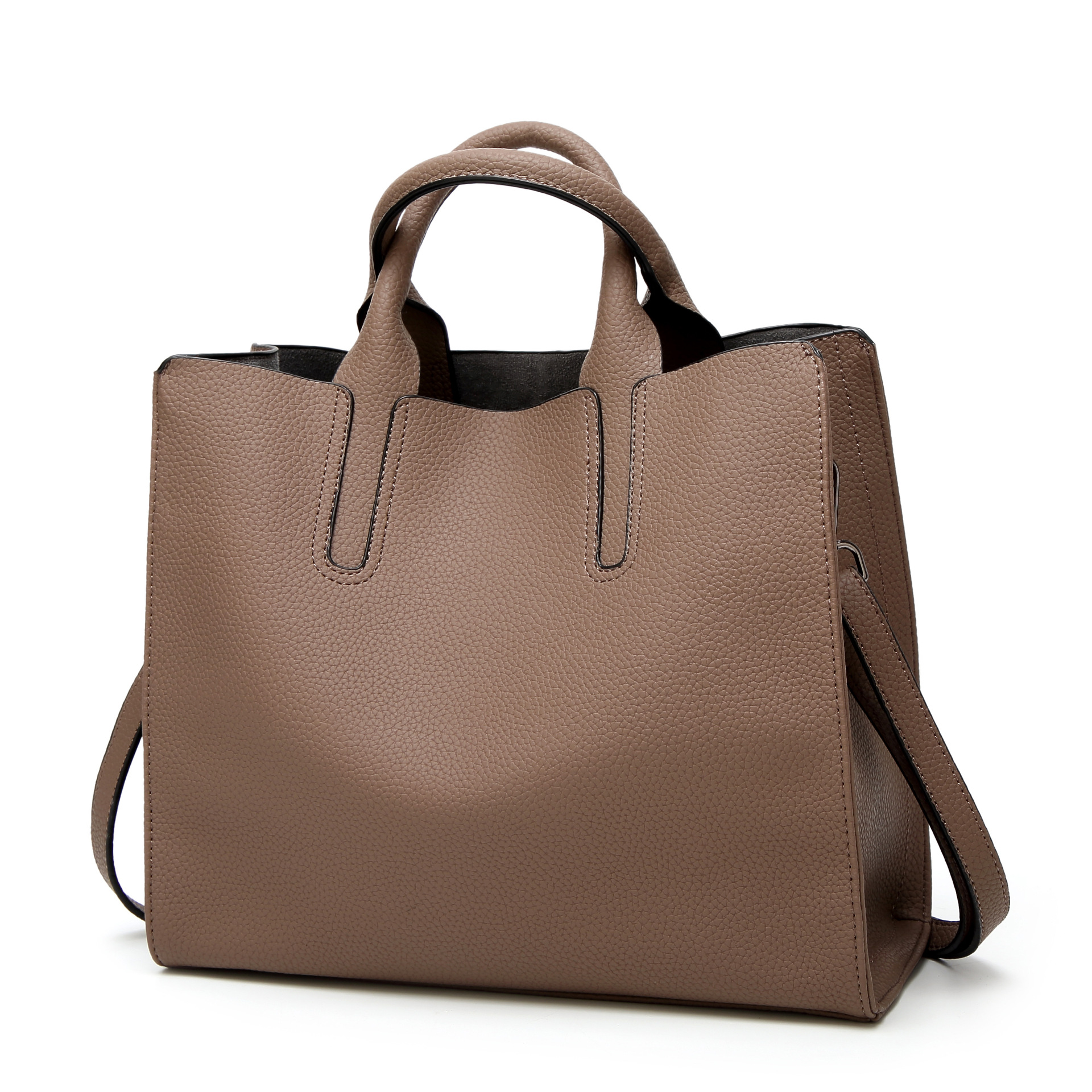Ms The New Retro Oil Skin Portable Simple Wild Tote Shoulder Messenger bag