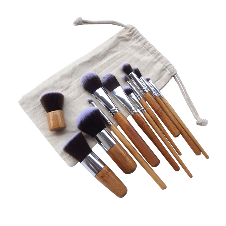 Ms Fashion Personality 11 Branches Bamboo Handle Makeup Brush Set Bamboo Handle Make-up Tool
