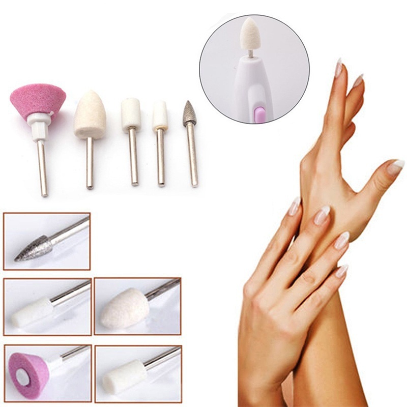 Electric Nail Polishing Drilling Machine Portable Mini Nail Grinding Tool with 5 Drills