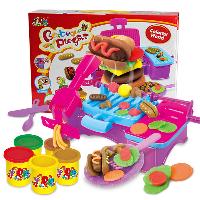 3D Color Clay Plasticine ice Cream Machine Handmade Going home Mold Set DIY Educational Toys