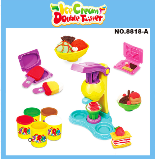 3D Color Clay Plasticine ice Cream Machine Handmade Going home Mold Set DIY Educational Toys