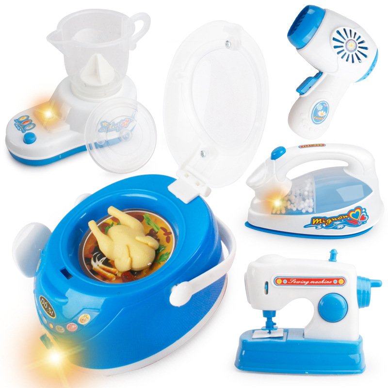 Blue Appliances Child Mini Going Home toy Simulation Appliances Electric Function
