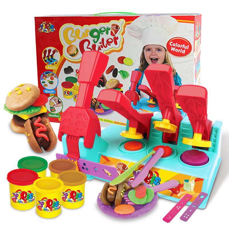 Choi Clay 3d Creative Plasticine Oversized Burger Mold Set Combination Child Brain Game