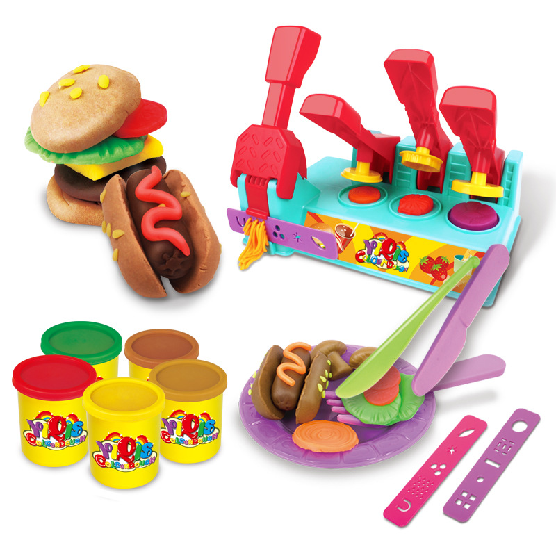 Choi Clay 3d Creative Plasticine Oversized Burger Mold Set Combination Child Brain Game