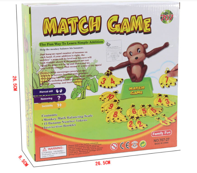 Child Brain Game Cartoon Little Monkey Digital Addition And Subtraction Balance Toy Puzzle fun
