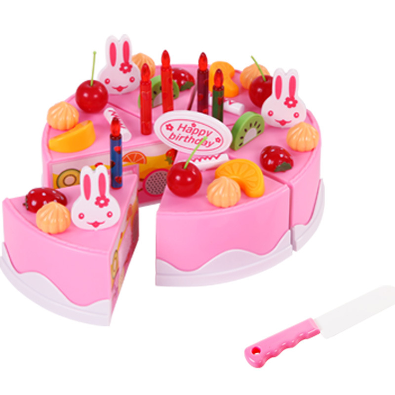 Girl toy Going Home toy Simulation Birthday Cake Cut Music kids toys Cake Gift 38 Pieces