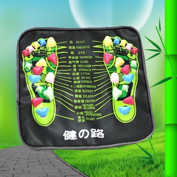 Colored Plastic Walk Stone Square Healthy Foot Massage Mat Pad Cushion