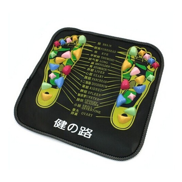 Colored Plastic Walk Stone Square Healthy Foot Massage Mat Pad Cushion
