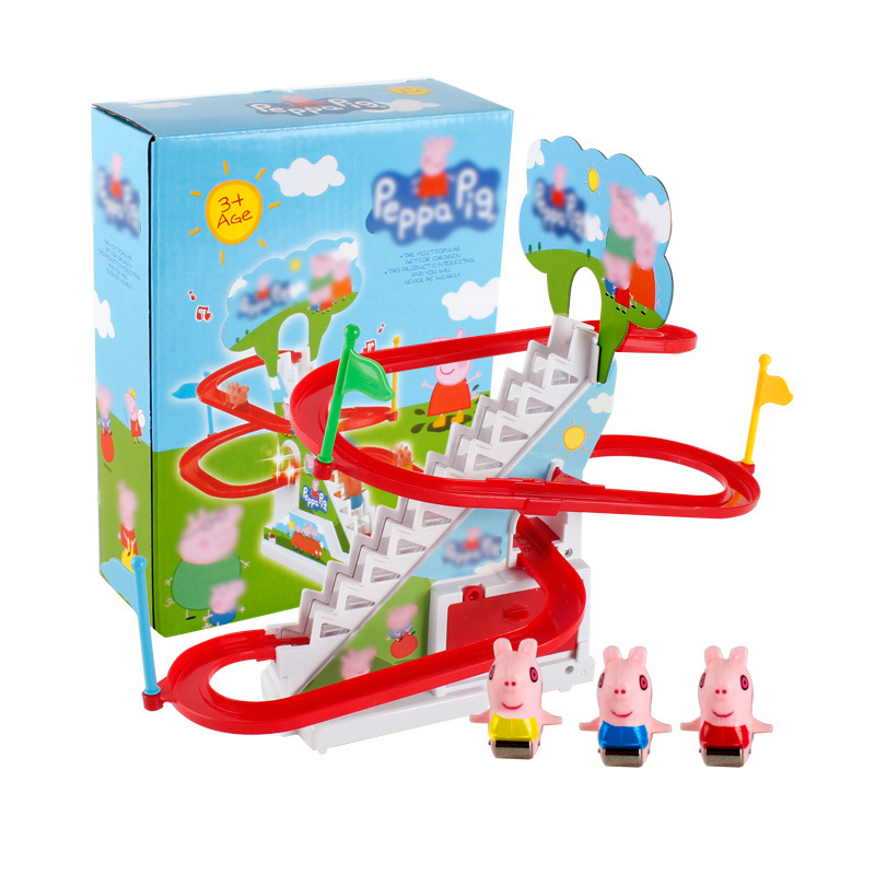 Electric Piggy Climb the Stairs Track Child Pink pig Sister Climb the Stairs Ladder Orbit toy