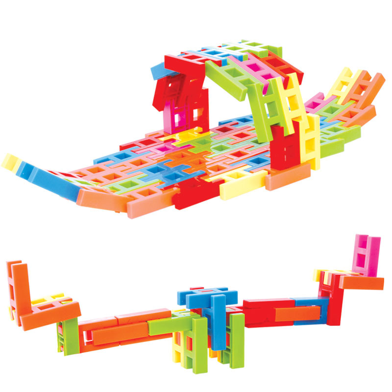 Staircase Shape Building Blocks Plastic Fight Interpolation Assemble Child Puzzle Toy