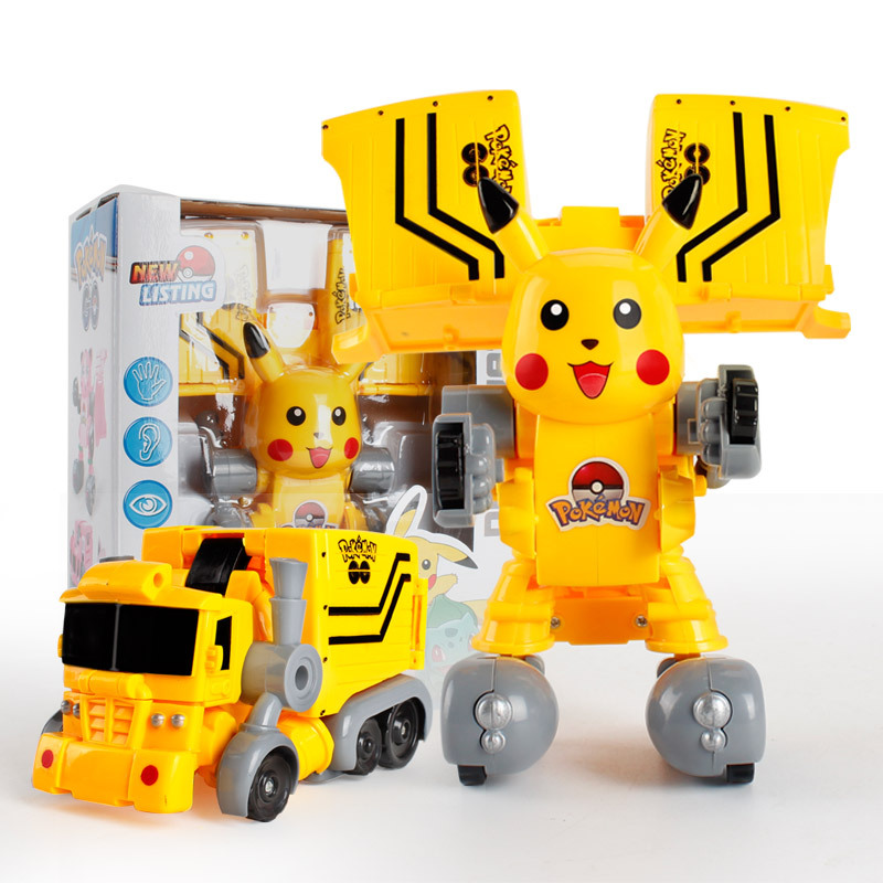 Pokemon Deformation Car child toy Pet Elf Deformation Robot Anime Toys