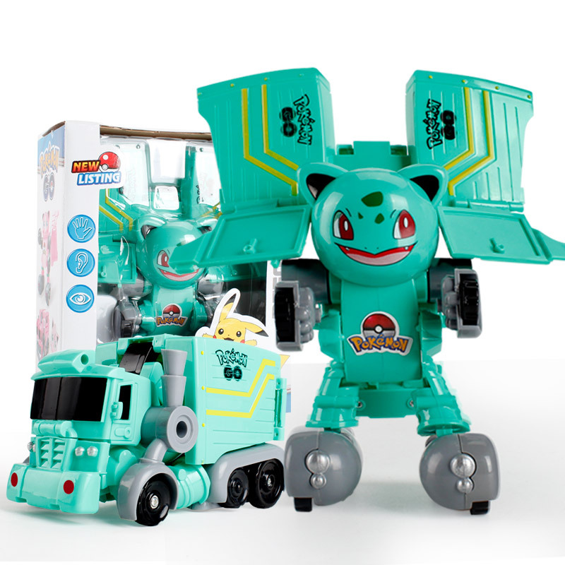 Pokemon Deformation Car child toy Pet Elf Deformation Robot Anime Toys