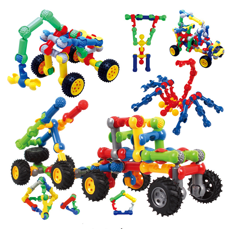 Plastic Fight Interpolation Assemble Child Brain Game Bullet Snowflake Geometric Car Plum Pieces