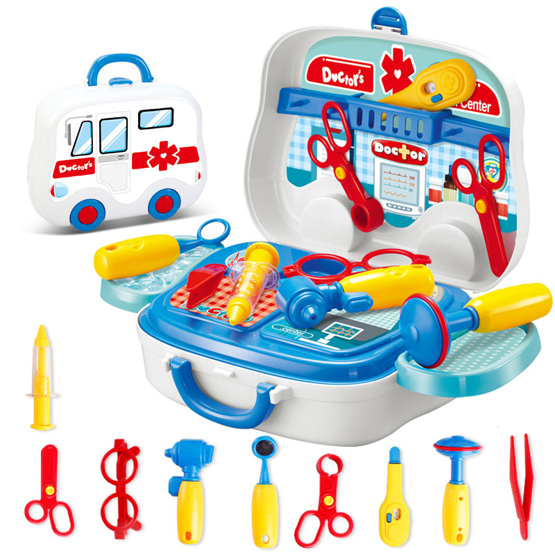 Child Simulation Kitchen Cook Tableware Set toy Travel Suitcase Cook Toy Cooking  Cutlery Set