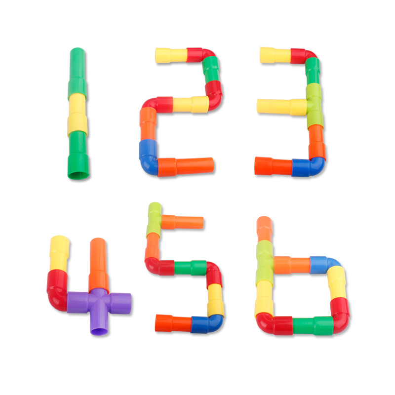 Child Plastic Tubular Assemble Building Blocks Baby Water Pipe Early Education Puzzle Toys