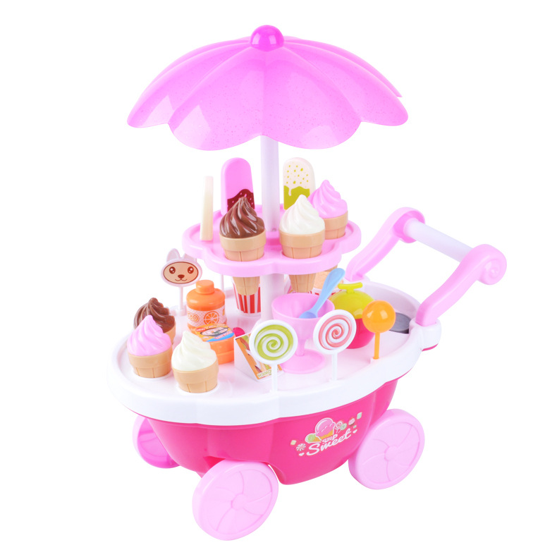 Girl toy child Going Home Music light Lovely Mini Ice Cream Candy Trolley Toy