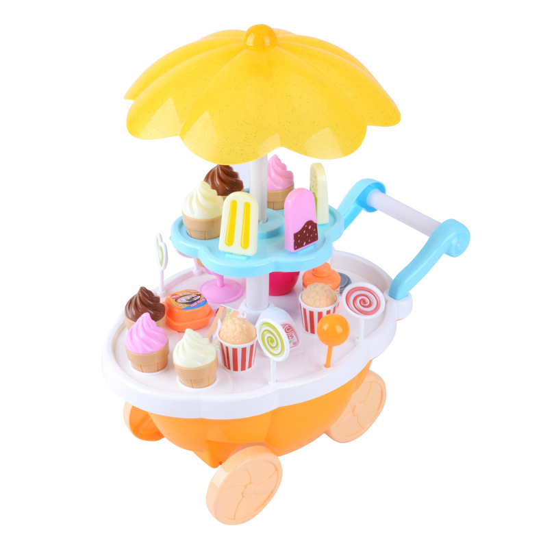 Girl toy child Going Home Music light Lovely Mini Ice Cream Candy Trolley Toy