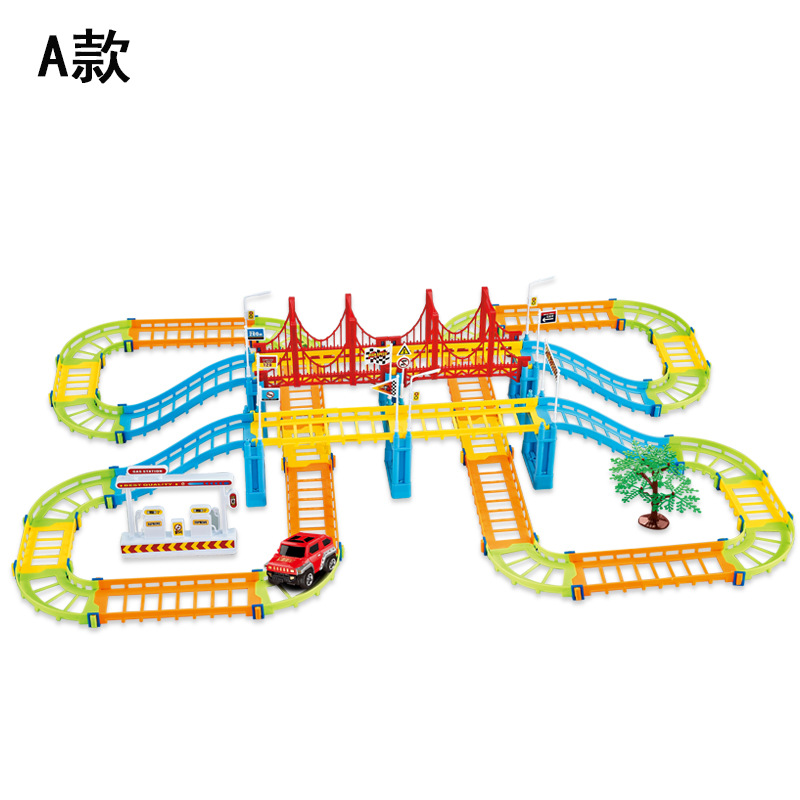 Child Assemble Multi-layer Track toy Electric lighting city Large Subway toy Small Train Model
