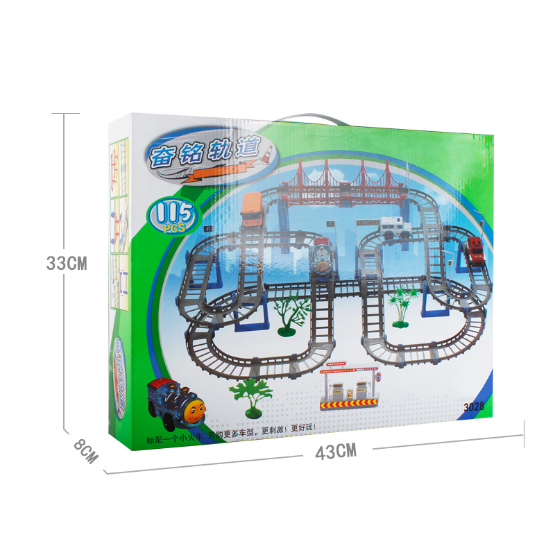 Child Subway Thomas Electric DIY toy night Market Exhibition Variety Cars Puzzle Toy