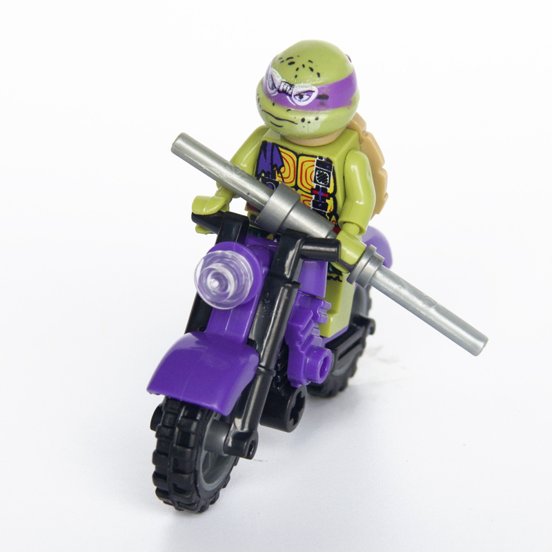 Child plastic Assemble Fight Interpolation Building Blocks Motorcycle knight Ninja Turtles toy