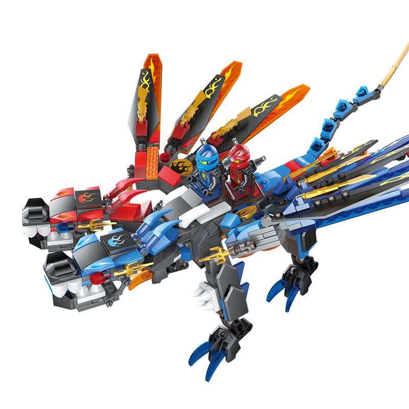 Child Puzzle Assemble Building Blocks Double-headed Dragon Puzzle Building Blocks toy