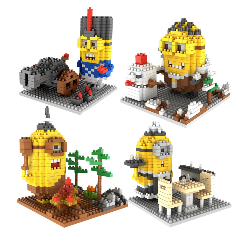 Child Puzzle Fight Interpolation Small Particles Mini Small Yellow People Building Blocks toy