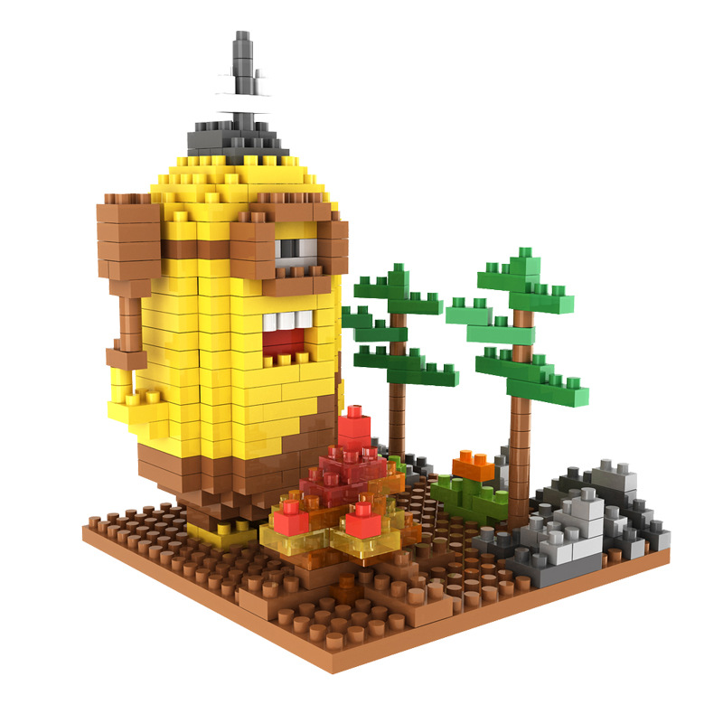 Child Puzzle Fight Interpolation Small Particles Mini Small Yellow People Building Blocks toy