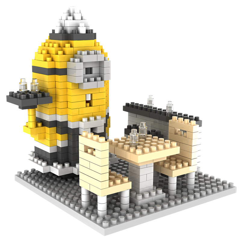 Child Puzzle Fight Interpolation Small Particles Mini Small Yellow People Building Blocks toy