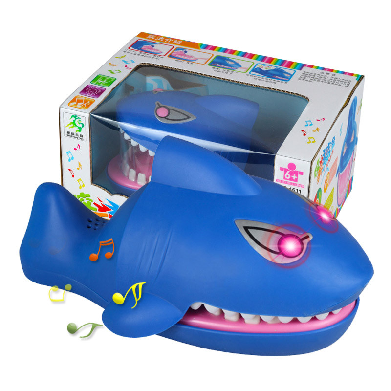 Child Tricky Bite Hand Shark Electric Large Biting your Fingers big Shark Glow Sound Curious toys