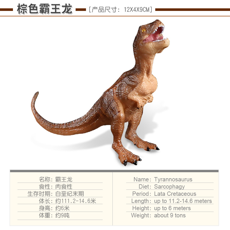 Jurassic Dinosaur Toy Model Child Simulation Static Plastic Solid Animal Tyrannosaurus rex