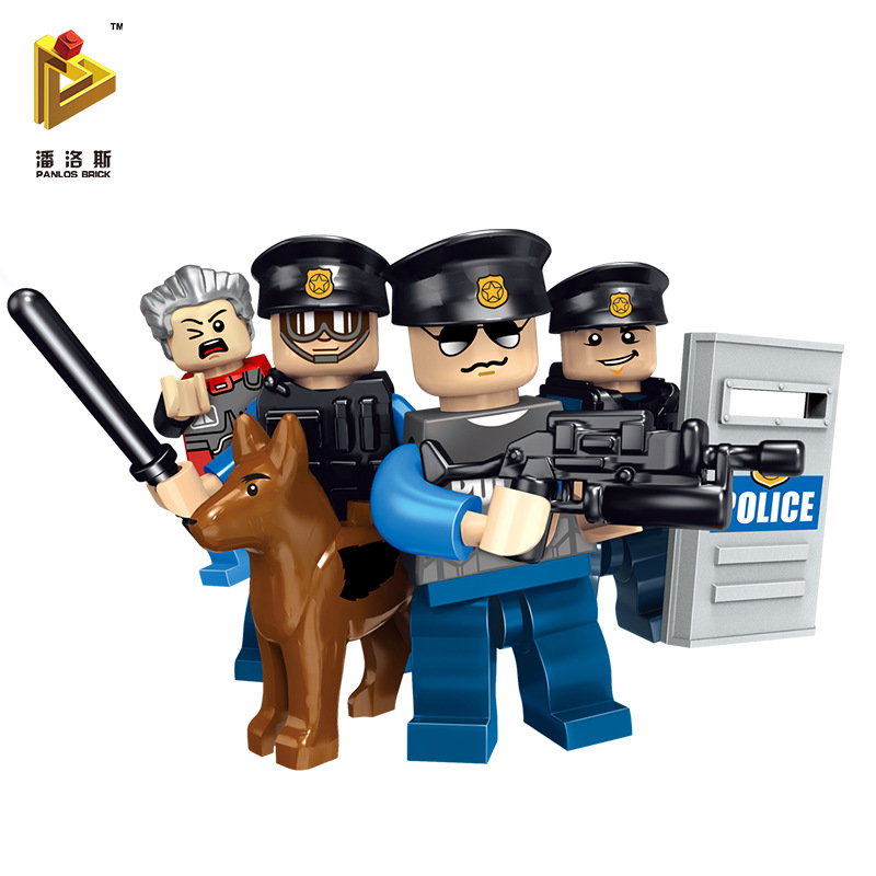 City Policemen Series Large City Scenes Boy Building Blocks Doll Brain Game
