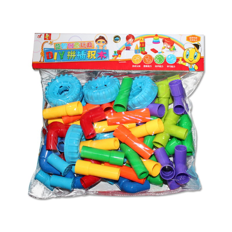Child Plastic Tubular Assemble Building Blocks Early Education Puzzle Fight Interpolation toy