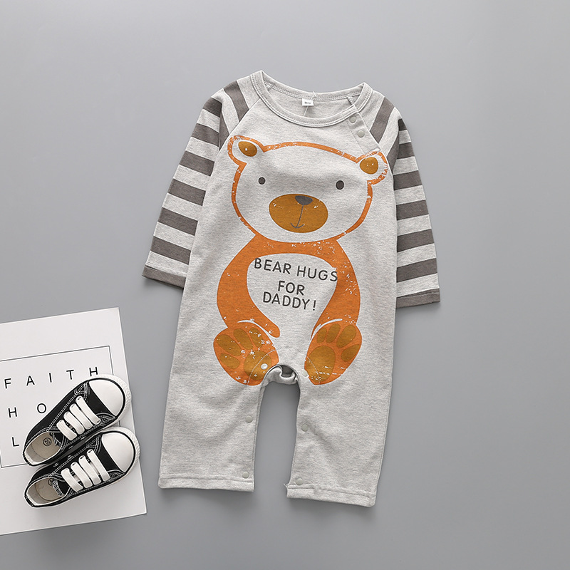Western Style Baby Clothing Romper Cotton Panda Long Sleeves Printing Newborns Siamese Clothing