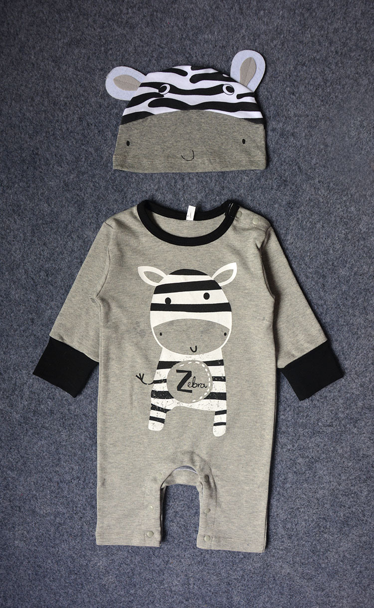 Baby Long Sleeves Romper Cotton Cartoon Animal Tiger Set Siamese Clothing Clothing Children's Wear
