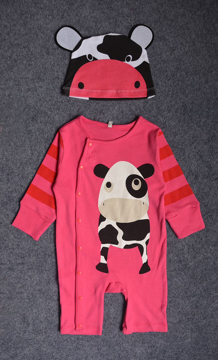 Baby Long Sleeves Romper Cotton Cartoon Animal Tiger Set Siamese Clothing Clothing Children's Wear