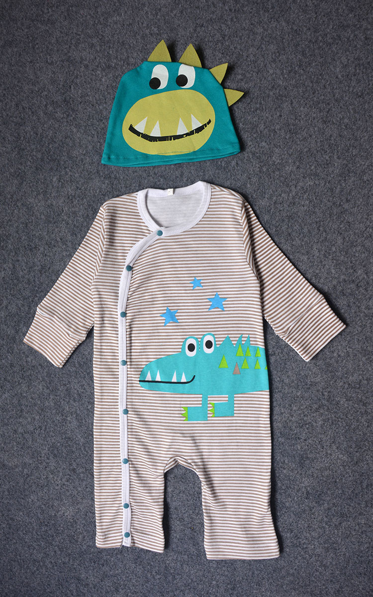 Baby Long Sleeves Romper Cotton Cartoon Animal Tiger Set Siamese Clothing Clothing Children's Wear