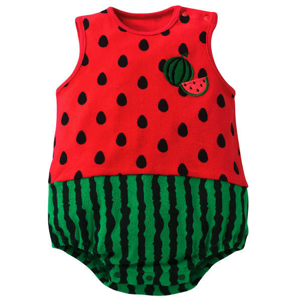 Fashion baby Cartoon Watermelon Triangle Romper Climb Clothes One Body Clothes Child Children's Wear