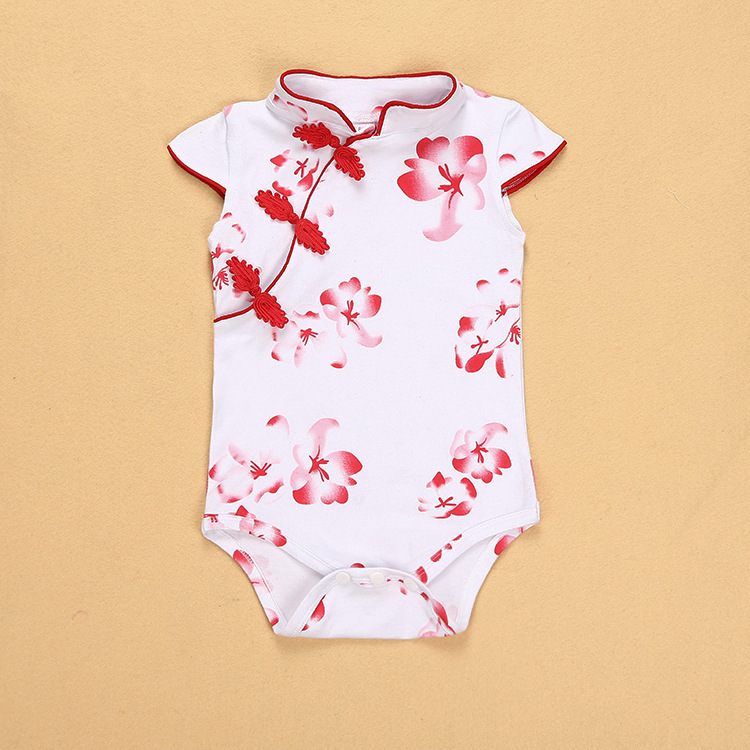 Chinese Style Baby Clothing folk-custom Cheongsam One Body Romper Cotton Baby Clothes