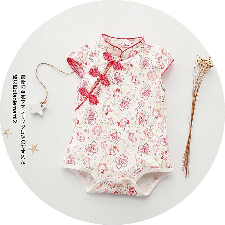 Chinese Style Baby Clothing folk-custom Cheongsam One Body Romper Cotton Baby Clothes