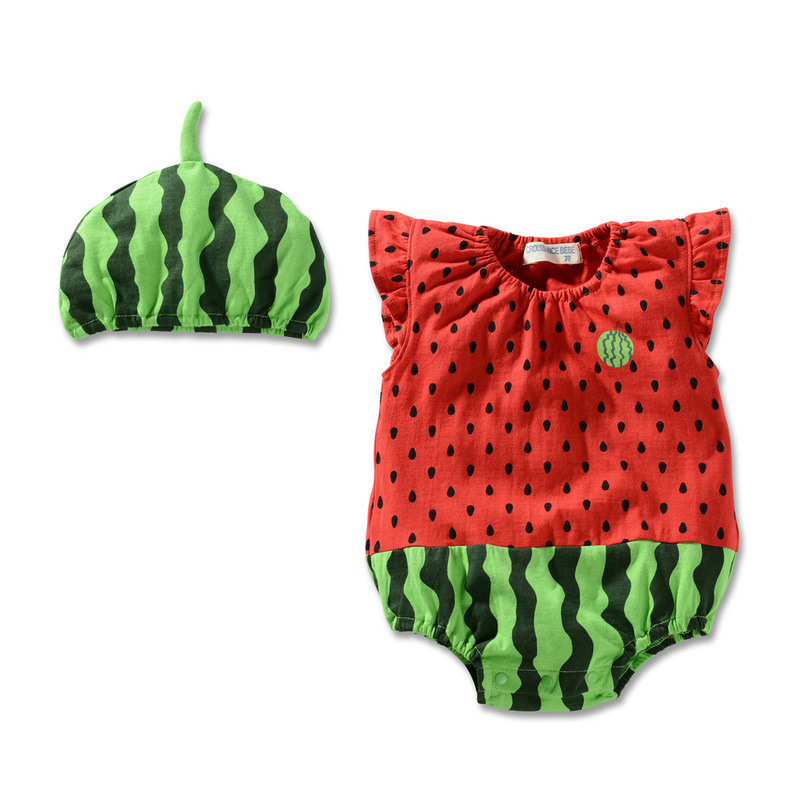 Baby Fashion Cartoon Triangle Romper Climb Clothes Siamese Clothing Hat Child Clothing