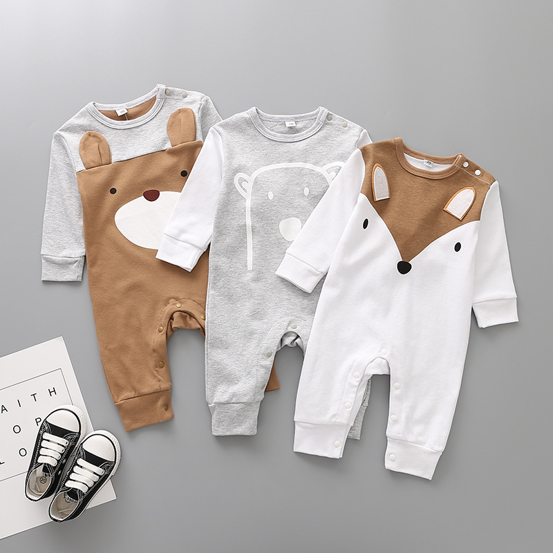 Western Style Fashion Romper Climb Clothes Long Sleeves Cotton Jumpsuit Baby Clothing