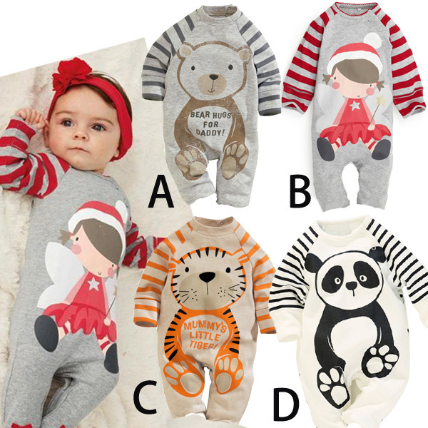 Western Style Baby Clothing Romper Cotton Christmas Long Sleeves Siamese Clothing